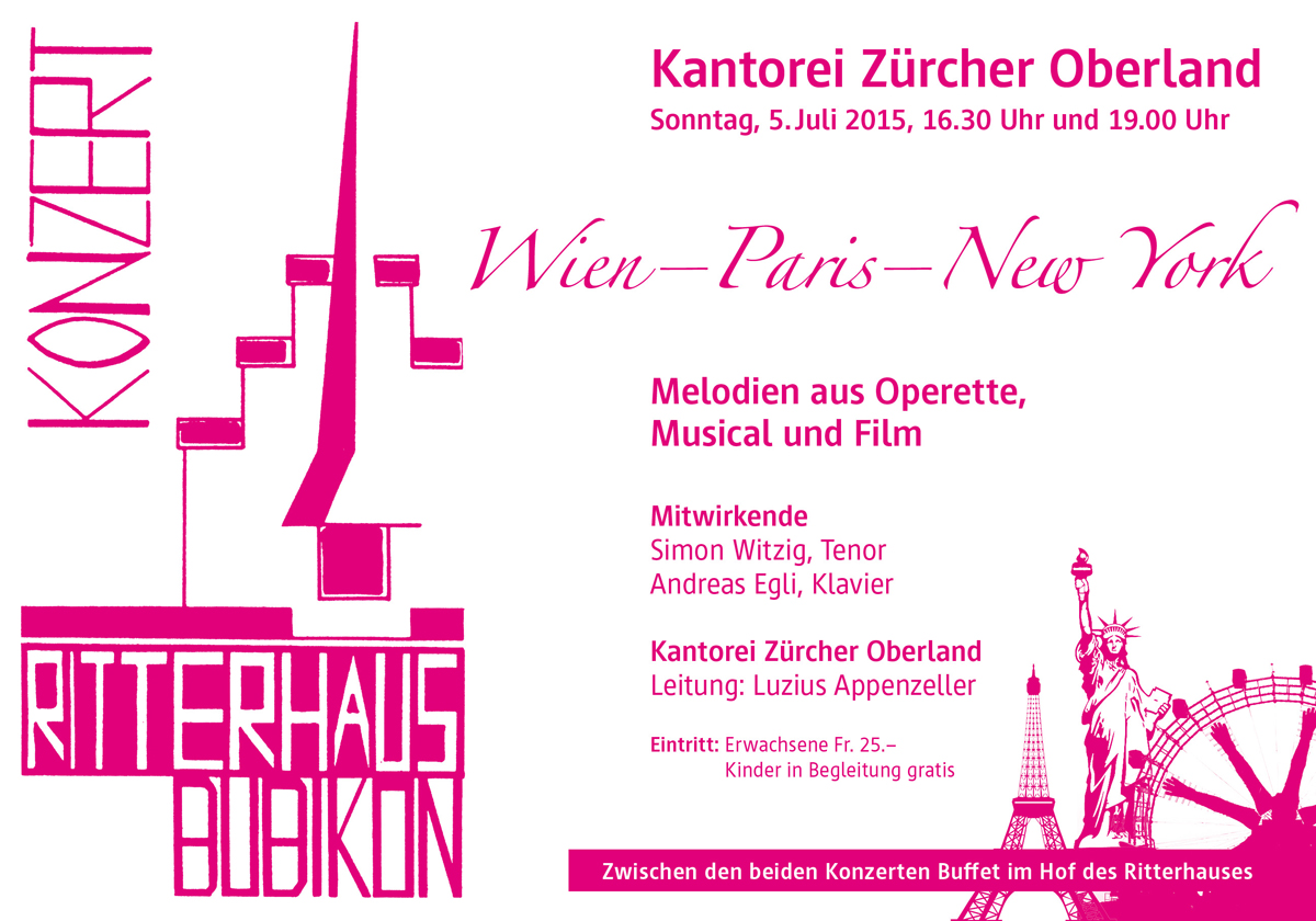 Kantorei Zürcher Oberland – Konzertplakat Ritterhauskonzert 2015