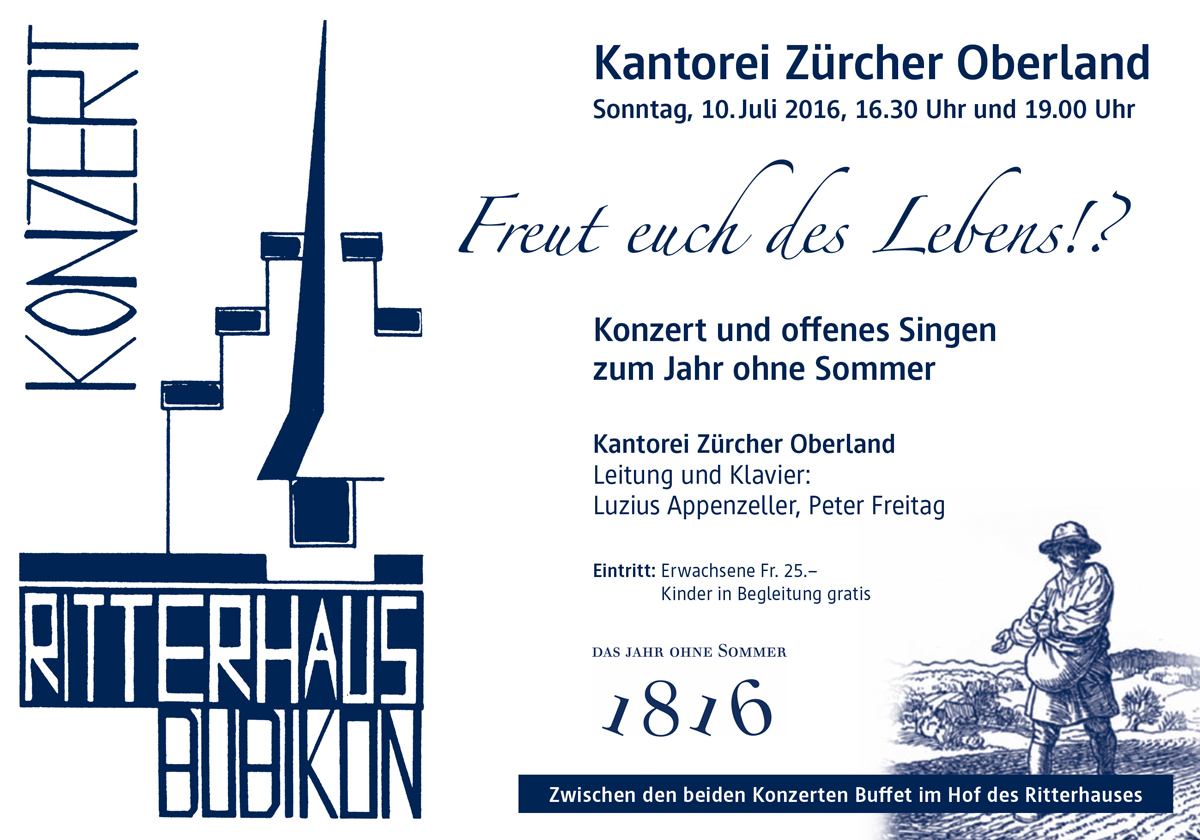 Kantorei Zürcher Oberland – Konzertplakat Ritterhauskonzert 2016