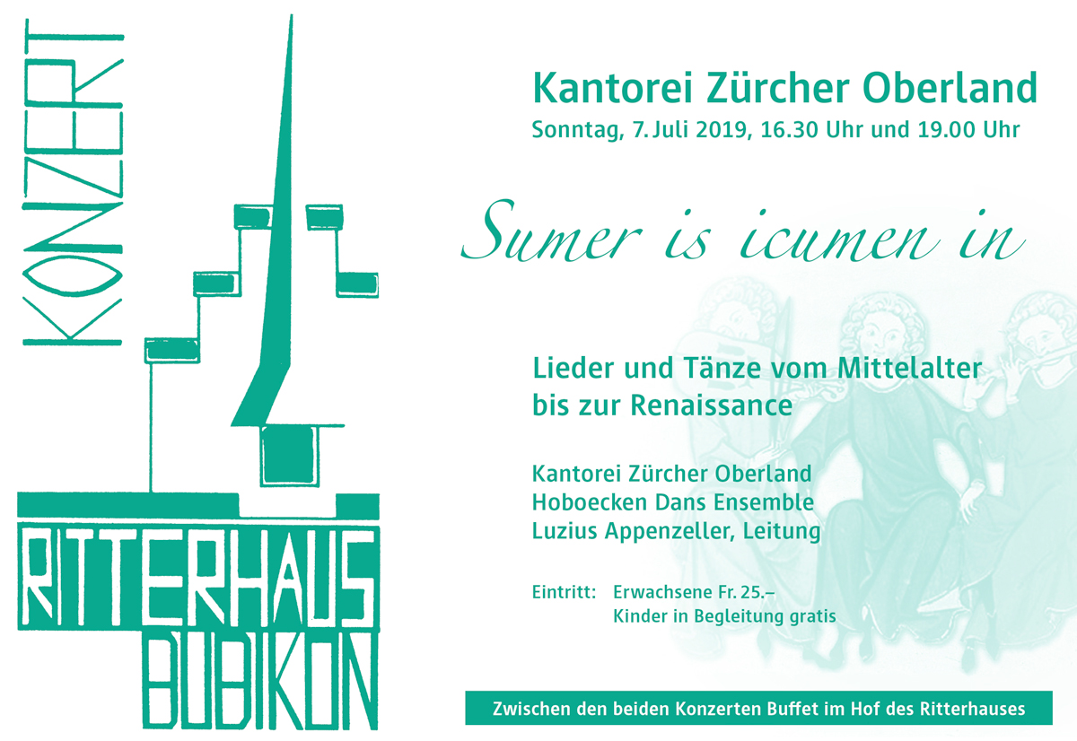 Kantorei Zürcher Oberland – Konzertplakat Ritterhauskonzert 2019