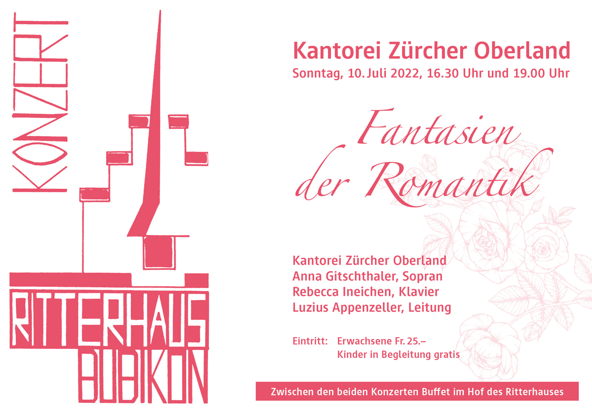 Kantorei Zürcher Oberland – Konzertplakat Ritterhauskonzert 2022